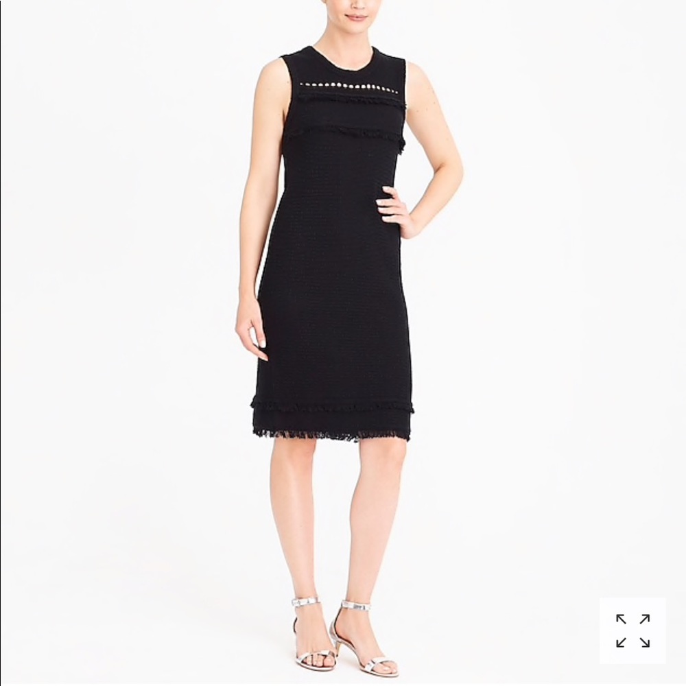 J Crew Fringe Black Dress NWT